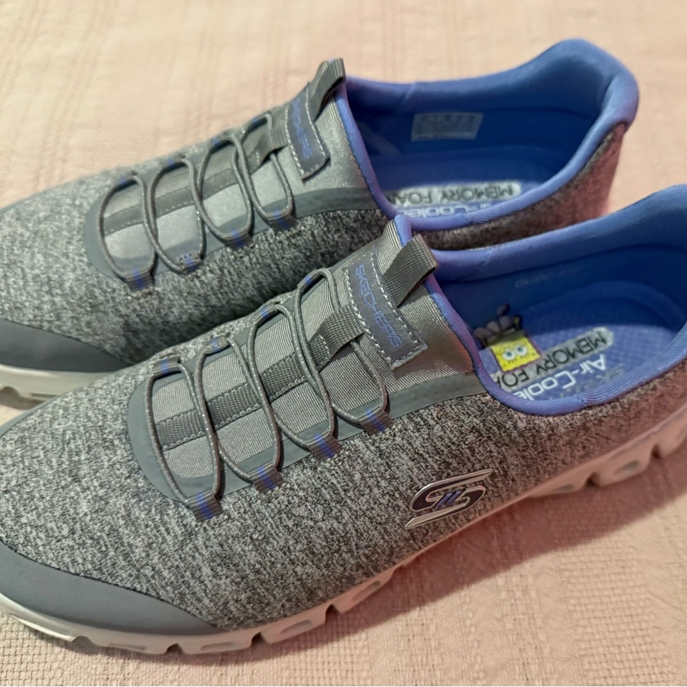 Skechers Gray and Blue Air-Cooled Sneakers - Picture 2 of 9